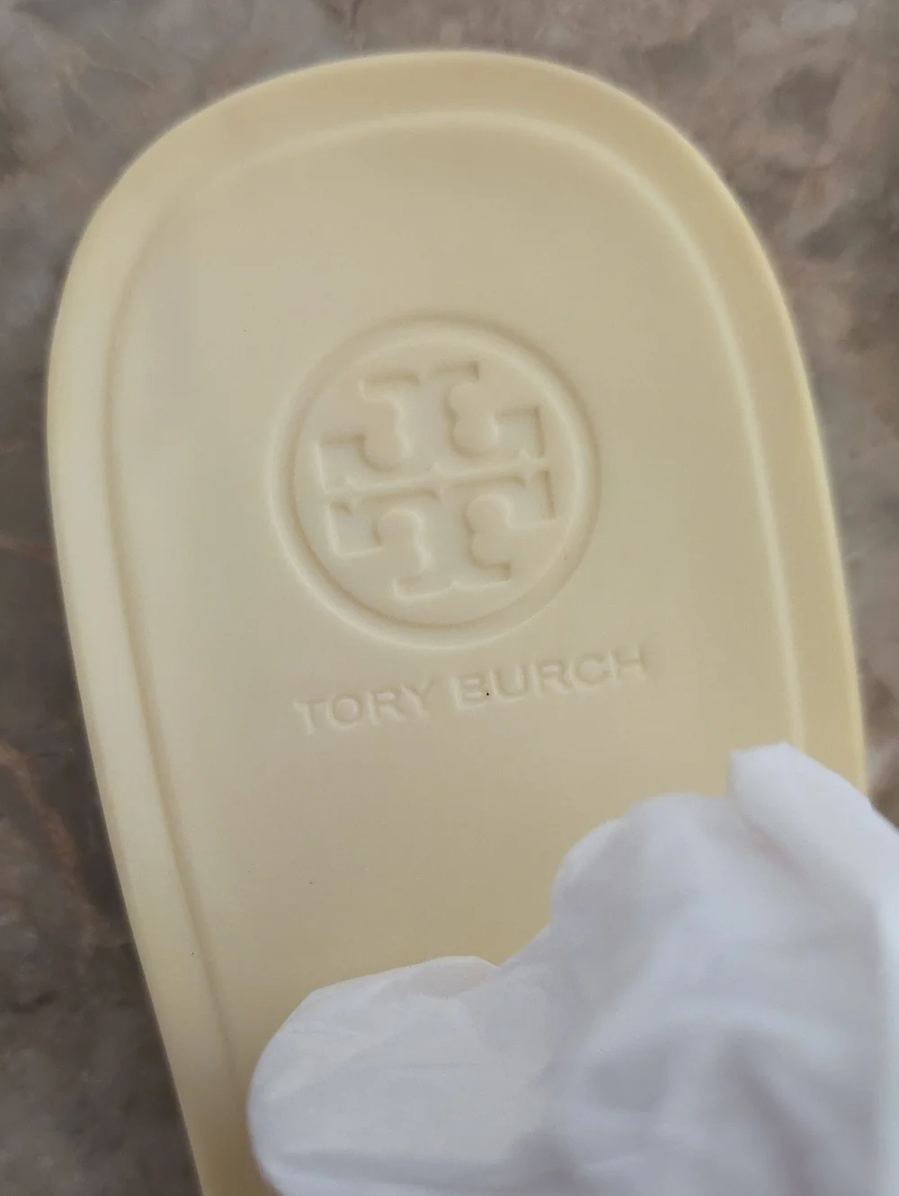 Tory Burch Mini Miller Jelly Sandal Sz 8 Yellow Cream White